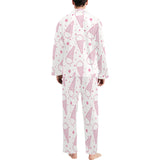 Hand drawn ice cream pattern Men's Long Pajama Set