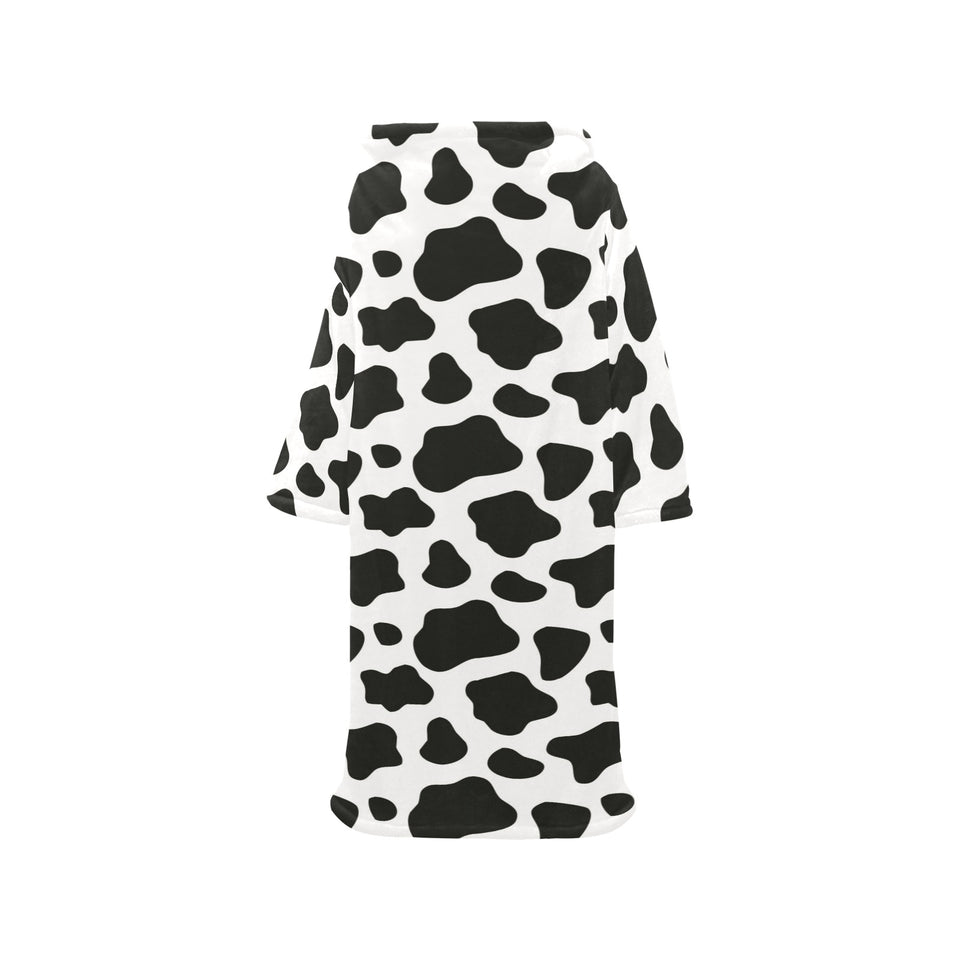 Cow skin pattern Blanket Robe with Sleeves