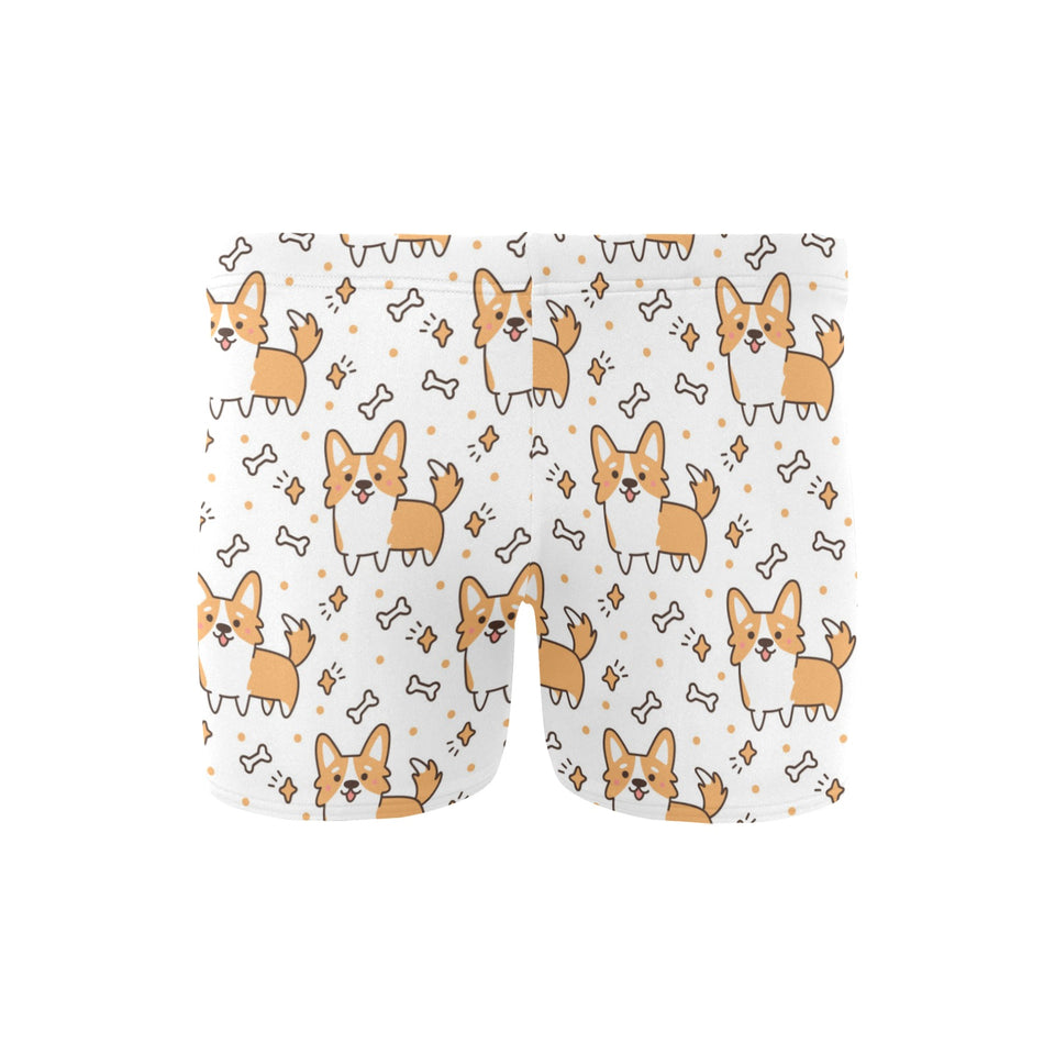 Cute corgi heart star bone pattern Men's Swimming Trunks