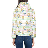 Cute hand drawn mermaid Women's Padded Hooded Jacket