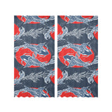 Koi Fish Carp Fishs hand drawn japanese art Gauze Curtain