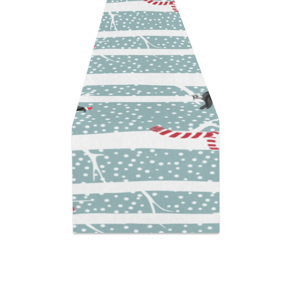 Crows christmas hat scarf Table Runner