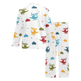 Colorful helicopter pattern Men's Long Pajama Set