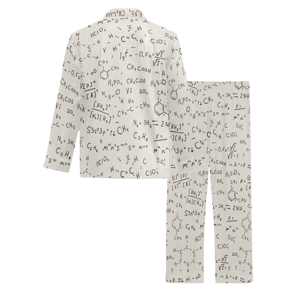Chemistry Periodic Table Pattern Print Design 04 Men's Long Pajama Set