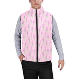 Lavender pattern pink background Men's Padded Vest