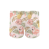 Pink flamingo birds pineapples hibiscus flower pat Men's Swimming Trunks