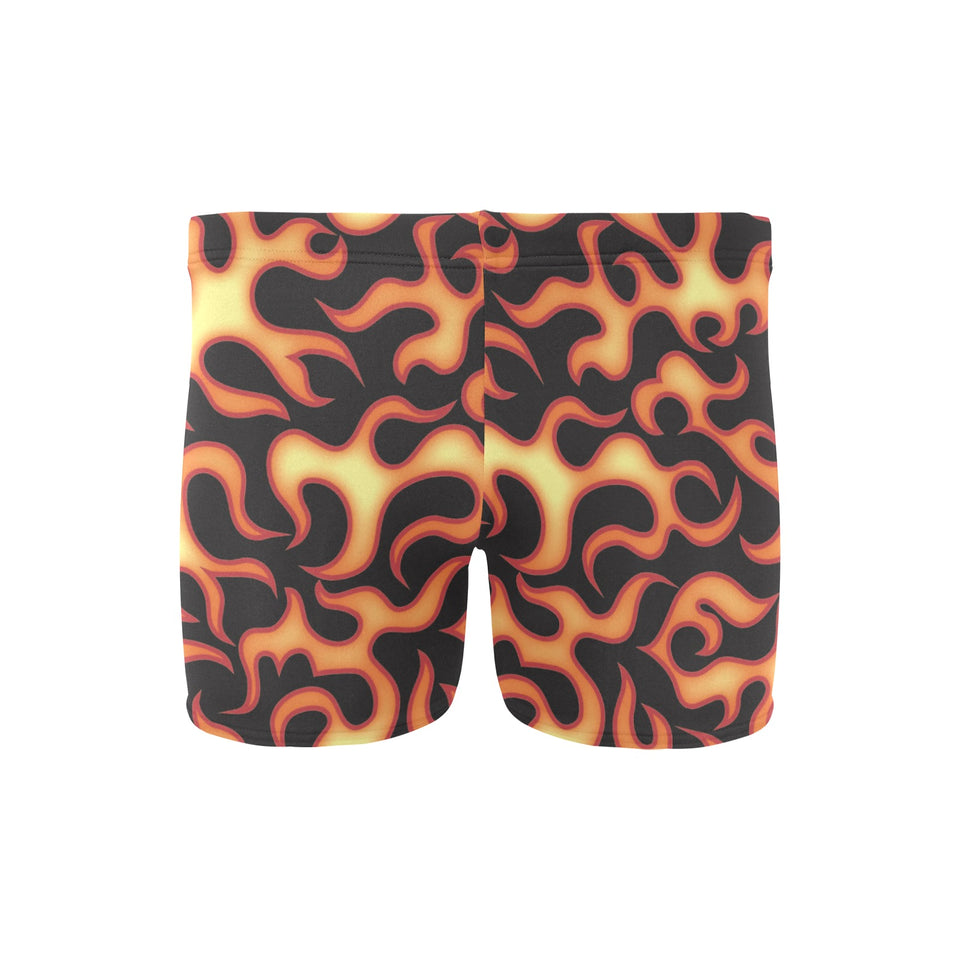Fire flame dark pattern Men's Swimming Trunks