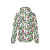 Hummingbird Pattern Print Design 05 Women's Padded Hooded Jacket