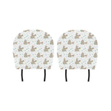 Cute Rhino pattern background Car Headrest Cover