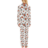 Ladybug Pattern Print Design 05 Women's Long Pajama Set