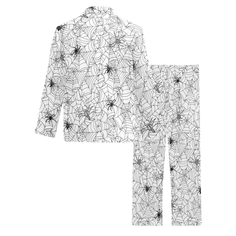 Spider web cobweb pattern Men's Long Pajama Set
