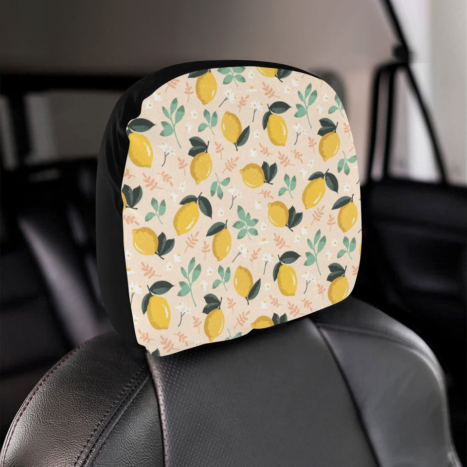 lemon flower leave pattern Car Headrest Cover