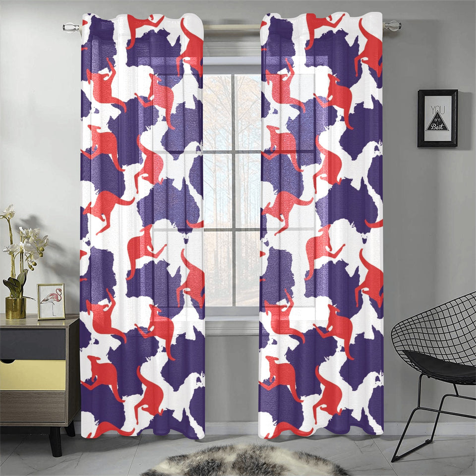 Kangaroo Australian pattern Gauze Curtain