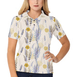 Lavender modern pattern blackground Women's All Over Print Polo Shirt