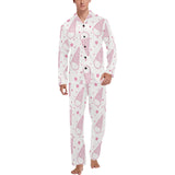 Hand drawn ice cream pattern Men's Long Pajama Set