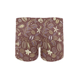 Coffee bean flower pattern Men's Swimming Trunks