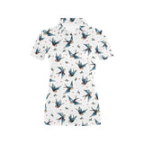 Swallow Pattern Print Design 04 Women's All Over Print Polo Shirt