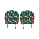 Parrot Palm tree leaves flower hibiscus pattern Car Headrest Cover