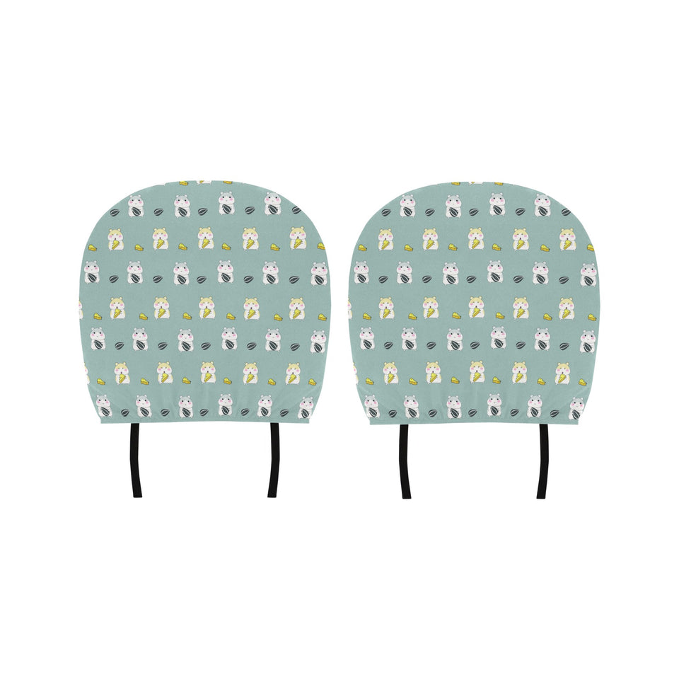 Cute hamster cheese pattern Car Headrest Cover