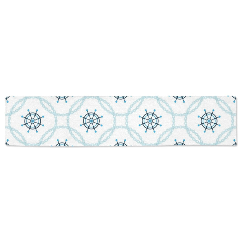 nautical steering wheel chain Table Runner