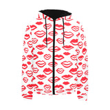 Lips Pattern Print Design 05 Men's Padded Hooded Jacket