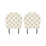 Gold Ornamental lotue waterlily symbol pattern Car Headrest Cover
