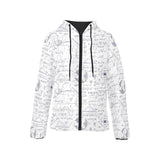 Math Pattern Print Design 03 Women's Padded Hooded Jacket