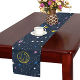 space pattern with planets, comets, constellations Table Runner