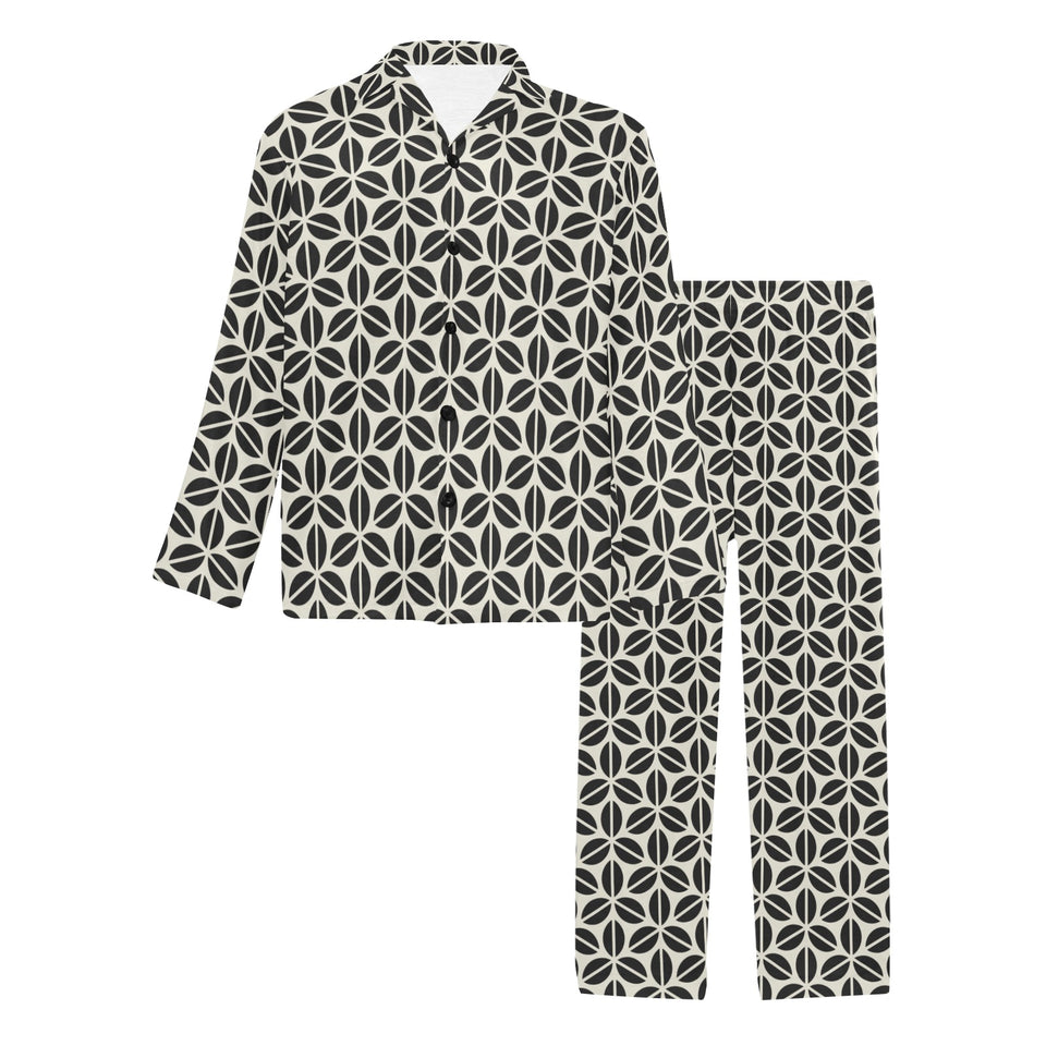 Coffee bean abstract modern pattern Men's Long Pajama Set