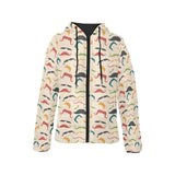 Mustache Beard Pattern Print Design 03 Women's Padded Hooded Jacket
