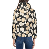 Champignon mushroom pattern Women's Padded Hooded Jacket