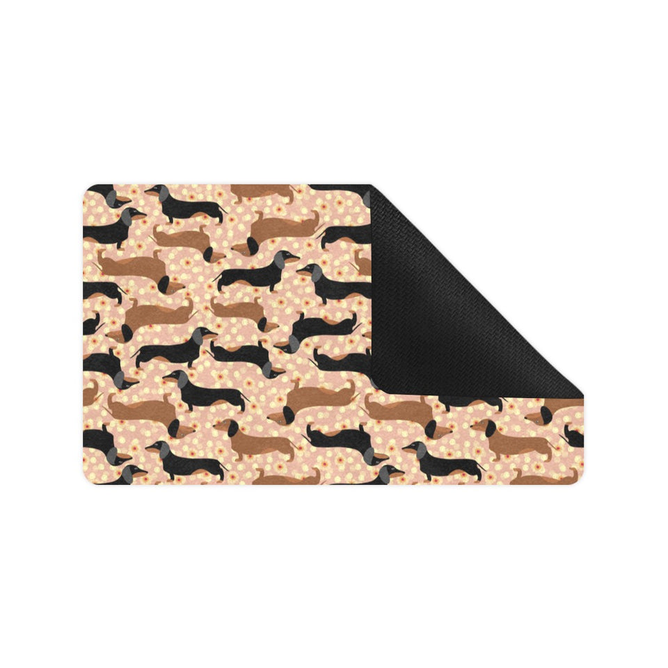 Dachshund floral background Doormat