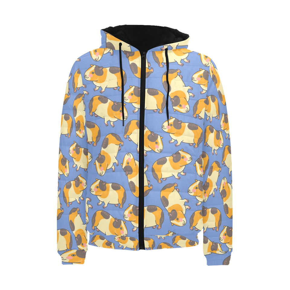 Guinea Pig Pattern Print Design 02 Men's Padded Hooded Jacket