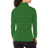 Casino Cards Suits Pattern Print Design 04 Women's Long Sleeve Polo Shirt