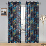 Beautiful peacock feather pattern Gauze Curtain