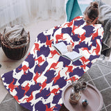Kangaroo Australian pattern Blanket Robe with Sleeves