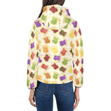 Bread Toast Pattern Print Design 02 Women's Padded Hooded Jacket