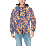 Goldfish Pattern Print Design 05 Men's Padded Hooded Jacket