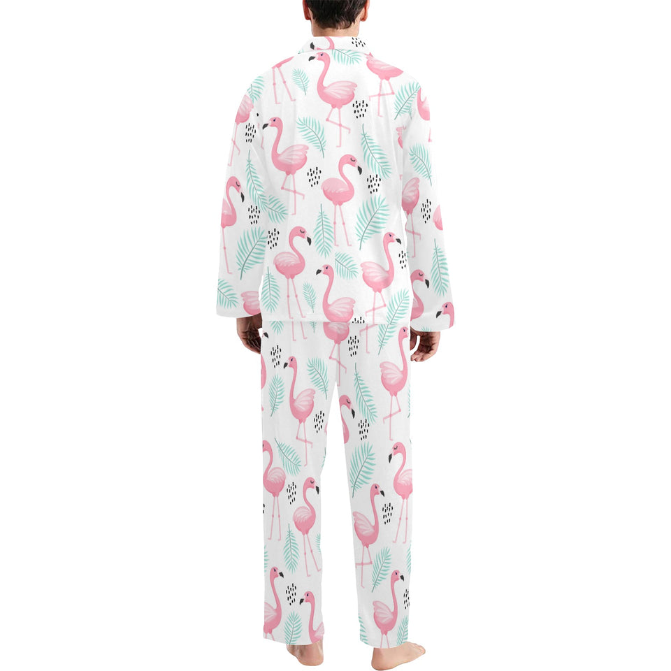 Cute flamingo pattern Men's Long Pajama Set