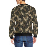 Horse Camouflage Pattern Men's Crew Neck Sweatshirt