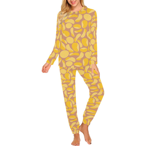 Potato Chips Pattern Print Design 01 Women's All Over Print Pajama Set