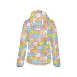 Chemistry Periodic Table Pattern Print Design 01 Women's Padded Hooded Jacket