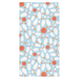 Bowling ball bowling pins blue blackground Bath Towel