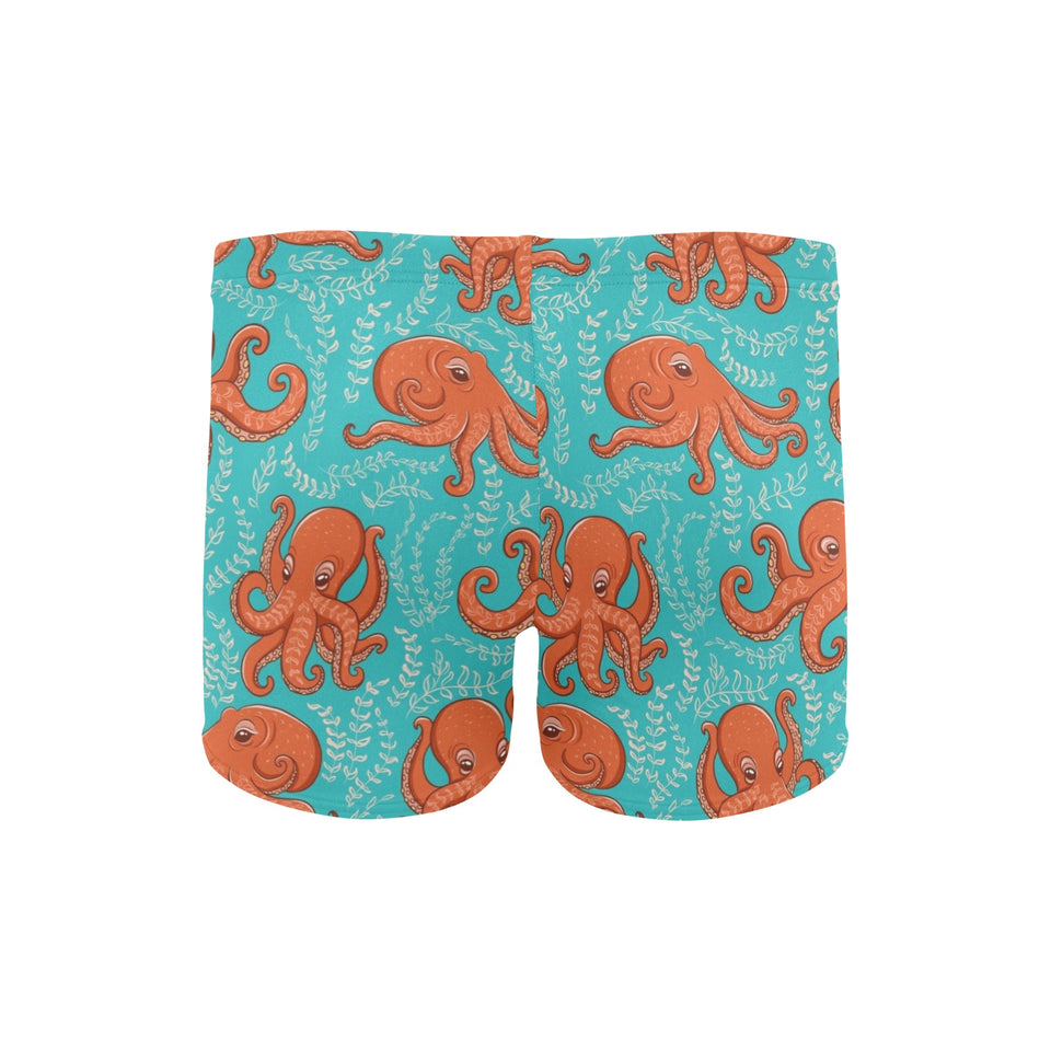 Octopus turquoise background Men's Swimming Trunks