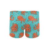 Octopus turquoise background Men's Swimming Trunks