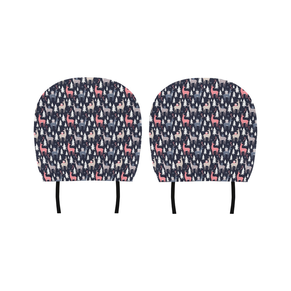 Deers Winter Christmas pattern Car Headrest Cover