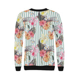 Colorful orchid flower pattern Women's Crew Neck Sweatshirt