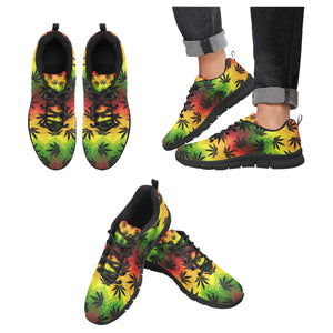 Canabis Marijuana Weed Pattern Print Design 03 Men's Breathable Sneakers ( Model 055)