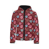 Pretzels Pattern Print Design 05 Kids' Boys' Girls' Padded Hooded Jacket