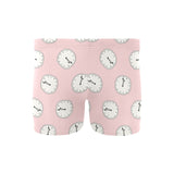 Clock pattern pink blackground Men's Swimming Trunks